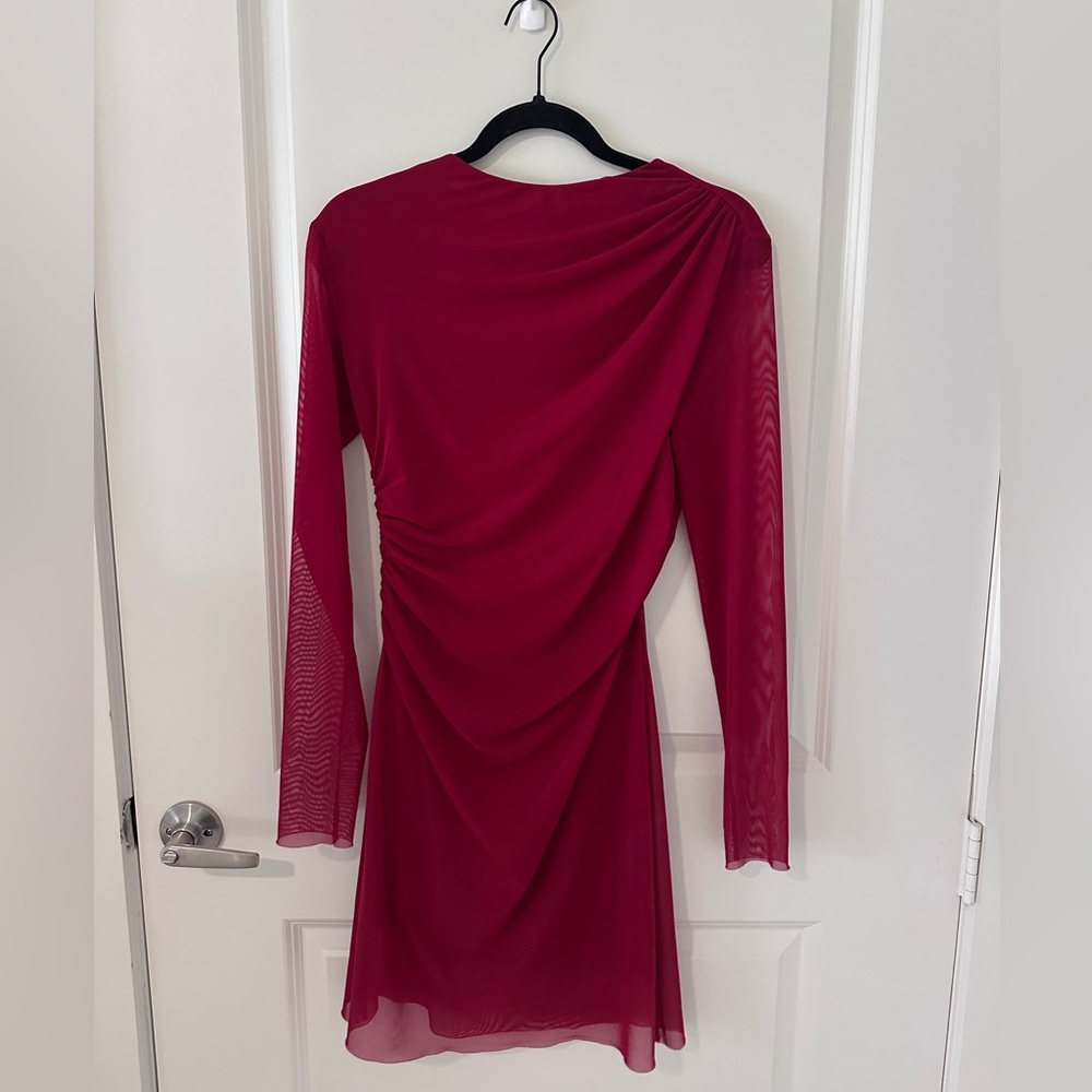 & Other Stories Burgundy Long Sleeve Dress - Picture 3 of 4